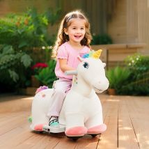 AIYAPLAY Unicornio Eléctrico para Niños de 18 a 36 Meses con Batería 6V Blanco