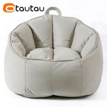 OTAUTAU Erwachsene Kinder Kunstleder Pouf Sitzsack Stuhlbezug Kein Füllstoff Puff Couch Sessel Bequemer Lazy Sac Rahmenloses Nest SF039