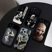 The-Clowns-horrors-T-Terrifier Handyhülle für iPhone 17,16,15,14,13,12,11 Plus,Pro,Max,XR,XS,X,7,8 Plus,Mini, schwarzes Silikon, weich