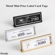 59x17mm kleiner Schmuck Uhr Zeichen Namens karten halter Displayst änder Metall Mini Preis schild Papiere ti ketten