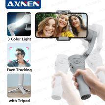 AXNEN HQ6 3-Achsen-Gimbal-Handstabilisator für Mobiltelefone, mit Fülllicht, Gesichtsverfolgung, für iPhone Android-Videoaufzeichnung