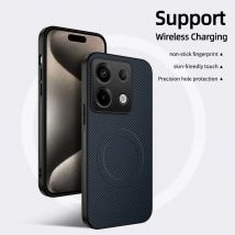 Per Magsafe Custodia per telefono con paraurti magnetico in fibra di carbonio tinta unita per Xiaomi 15 Ultra 14T Pro Redmi Note 13 14 Pro Plus 14C 13C 13