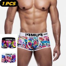 1PCS MP Sexy Unterwäsche Männer Boxershorts Niedrige Taille Bikini Mann Boxer Shorts Lustige Graffiti Männer Badehose Homosexuell Männer unterwäsche Boxer MP225