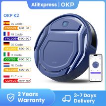 Aspirapolvere robot OKP K2 Aspirazione 2000 Pa, controllo assistente APP/Google, ideale per peli di animali domestici, moquette e pavimenti duri