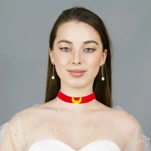 Mond-Choker-Halskette für Damen, eleganter Halbmond-Charm, verstellbare dünne Kette, zarter femininer Schmuck für den täglichen Gebrauch, trendig