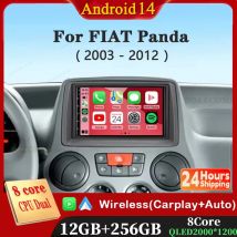 7 "Android 14 Carplay Auto Autoradio Multimediale Per Fiat Panda 2003 2004 2005 2006 2007 2008 - 2012 Auto Video Navigazione Stereo