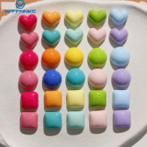 WFFNNKC 20-30Pcs Glossy Flat Back Resin Color Round Heart Decor Accessories DIY Hairpin Earrings Neckalce Jewelry Charms Patch