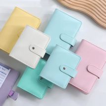 A7 Macaron Farbe 6-Ringbuch PU Clip-on-Notizbuch Leder Lose Blatt Notizbuchhülle Notizbücher Journal Kawaii Briefpapier