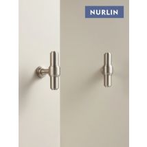 Nurlin Massives Messing, luxuriöser, mattsilberner Nickel-Schranktür-Schubladengriff, Kleiderschrankgriff, T-Stange