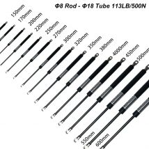 1PC 500N/113LB 150-600mm Ammortizzatori a gas con occhi in acciaio Estremità Ammortizzatori Molla a gas Ascensore Supporta Panca esterna RV Piattaforma letto