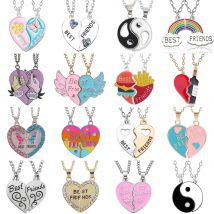 Moda Best Friends Honey Love Coppia Collana con ciondolo 2 pezzi / set Catena Choke Cuore spezzato BFF Buona amicizia Gioielli regalo