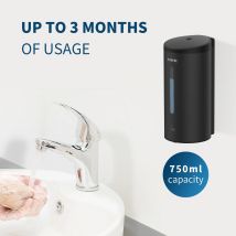 AIKE Automatischer Flüssigseifenspender, 750 ml, Sensor, Badezimmer-Seifenspender, Edelstahl, Wandmontage, Handdesinfektionsmittelspender aus Stahl