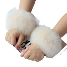 Natural Fox Fur Cuff Women Sleeve Fur Trimming High Quality Hot Sale Wrist Warmer Ladies Bracelet Real Fur Wristband Glove
