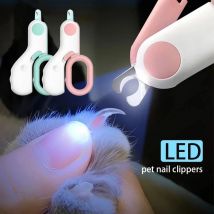 Tagliaunghie per cani e gatti con luce a LED Tagliaunghie professionale per artigli per animali domestici con blocco di sicurezza Kit di strumenti per la cura degli animali dei cuccioli e gattini