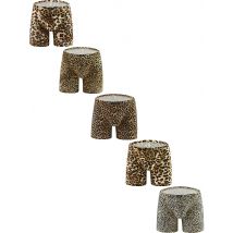 iKingsky Men's Leopard Long Leg Boxer Pouch Trunks Sexy Low Rise Bulge Short Under Panties for Men