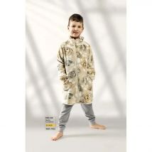 Bata de Niño Estampado Perros con Cremallera, Modelo 1051CR, Varias Tallas Disponibles, Color Beige, Lin