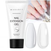 Makartt Poly Nails Acryl Gel , 50ML Nail Extension Gel Nail Enhancement Gel Clear Pink Hard Builder Gel Varnish Long Lasting
