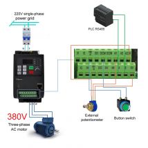 Boost Inverter 1.5KW 2.2KW Frequency Converter 1P 220V to 3P Output CNC Spindle motor speed Control VFD Converter
