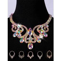 Collana scintillante di danza del ventre Concorso di gioielli Accessorio per ballerino Collana da ballo brillante Costume per spettacoli teatrali Spettacolo egiziano