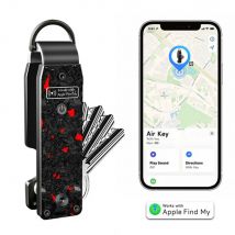 Key Organizer Works with Apple Find My, Built-in airtag Chips, Holds 2-6 Keys, Car Key Chains with GPS Tracker,  (iOS Only)