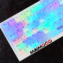 MAIMOOO Keycap Russo Traslucido Opaco 122 Tasti Cherry PC DIY Tastiera Meccanica Semplice per Ufficio e Giochi Keycap RU Bianco Latte Opaco
