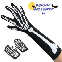 2024 Halloween weiße Skelett handschuhe und Schädel Gesichts maske für Erwachsene Horror Kostüm Party gruselige Geist Cosplay Dress-Up Lieferungen