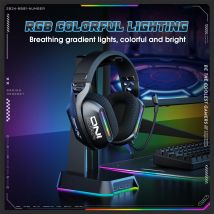 ONIKUMA GT808 Tri-Mode-Gaming-Headset, RGB-Beleuchtung, 2,4 G kabelloser Gaming-PC, kabelgebundener Desktop mit Headset, extrem lange Lebensdauer
