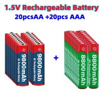 1,5-V-Akku, 100 % Original-Akku AA 9800 mAh + AAA, 8800 mAh, Alkaline-Technologie für Uhren, Spielzeug, Kameras, Rasierer
