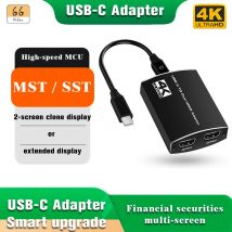 Adattatore da USB-C a doppio HDMI2.0 4k@60Hz Tipo-C a 2HDMI MST SST Spliter per MacBook Pro Air iPhone iPAD Thinkpad Lenovo