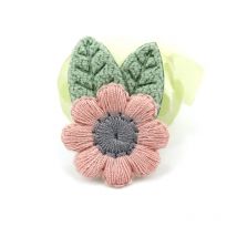 18Pcs 2*3cm Woolen Yarn Flower and Leaf Appliques For Baby's Headwear Accessories DIY Hair Clips Crafts Decoration wholesale