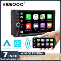ESSGOO Autoradio da 7 pollici 2 Din Carplay Android Auto Lettore multimediale per auto universale Autoradio DSP HD Touch Screen FM Bluetooth