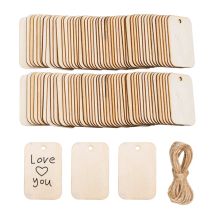 Etichette regalo in fetta di legno naturale non finita Etichetta da appendere in legno vuota con corda per decorazioni per matrimoni, feste di compleanno, segnalibri fai da te
