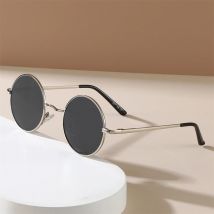 Occhiali da sole hippie rotondi retrò alla moda per donna Uomo Occhiali da sole alla moda punk da discoteca Occhiali da sole con protezione UV in metallo circolare