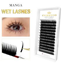 CoMango 12 Reihen nasse Manga Wimpern Cosplay Teufel Wimpern koreanisches schminken C / D / M / L locken Spikes-Spitze cluster vorgefertigte falsche Wimpernverlängerungen