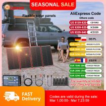 Dokio 300W 18V Portable Foldable Solar Panel  with 12V Controller Suitable for Family Camping Trips