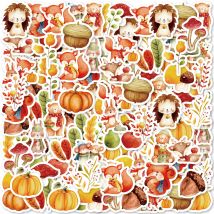 46 Stück Graffiti-Aufkleber mit Igel, Fuchs, Bärenwald-Motiv, verziertes Notizbuch, Wasserbecher, Gitarre, klassisches Spielzeug, Sammelalbum, PVC-Aufkleber