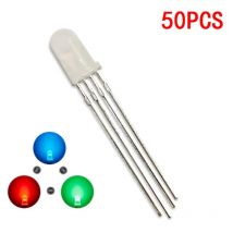 50 PZ 5mm LED a colori RGB rosso/verde/blu Catodo comune/Anodo Quattro piedi trasparente evidenziare colore luce 5mm diodo colorato