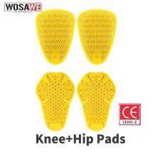 WOSAWE Ginocchiere per moto certificate CE Inserto per pantaloni Protezioni per anca Pantaloni da moto Protezione interna per ginocchiere