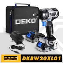 Deko-llave de impacto eléctrica sin escobillas, 20V MAX, 350N.m, herramientas eléctricas de alto Torque (DKBW20XL01)
