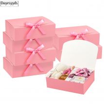 10 stücke Band Bogen Papier Box Für Geschenk Verpackung Backen Kuchen Karton Box Hochzeit Party Favor Supplies