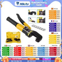 Hikity Hydrauliczne Narzędzie do Zaciskania 10T Hydrauliczny Zaciskarka do Kabelowych Końcówek Hydrauliczne Narzędzie Ręczne Zestaw Narzędzi do Zaciskania Przewodów Elektrycznych