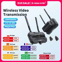 Lemorele R200 Trasmissione wireless con kit extender doppio display HDMI 200M Supporto NP-F750 5,8 Ghz per fotocamera dal vivo/PC alla TV