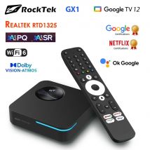 RockTek GX1 UHD Google TV 14 Box Netflix Google Certified 4GB 32G Realtek1325 Support Dolby Atmos 2T2R Wifi6 BT5.2 Android TVBox