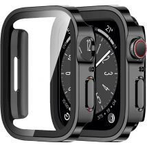 Vetro+custodia per Apple Watch 42 46mm 45mm 41 49 44mm 40 mm con bordo dritto, protezione schermo e cover per iWatch SE 6 7 8 9 10 11 Ultra