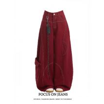 Straße Vintage Jeans Neue Y2K Harajuku Waschen Rot Streetwear Baggy Jeans Denim Hosen Herren Damen Hohe Taille Breite Hosen 2025