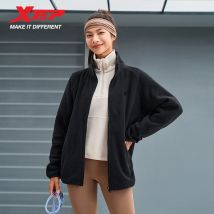 Xtep Strickjacke für Männer und Frauen, Winter, bequemer Kurzmantel, Reißverschluss, Stehkragen, warme Trainingsoberteile 876427060136