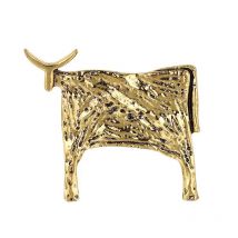 Vintage Gold Color Silver Color Enamel Bullfight Brooch Cow for Women Unisex Animal Party Brooches Pin Gift Jewelry Accessories