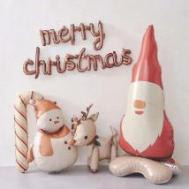 Neue matte Serie Weihnachten Aluminiumfolie Ball stehend Weihnachtsmann Zuckerrohr Schneemann stehend Elch Ballon