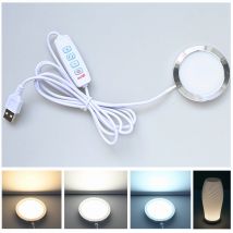 Lampada USB Rotonda per Stampante 3D, Luce LED per Armadio e Guardaroba, Illuminazione Sottopensile Dimmerabile per Camera da Letto, 2700-6500K