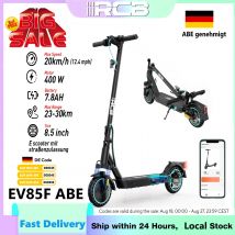 RCB EV85F Elektroroller für Erwachsene, E-Scooter ABE – APP-Steuerung, 400-W-Motor, 7,8-Ah-Batterie, 15 kg Gewicht, 3 Geschwindigkeitsmodi, 20 km/hMax